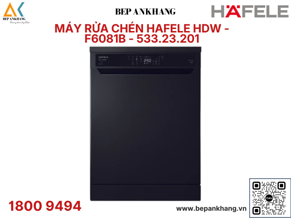 Máy rửa chén độc lập Hafele HDW-F6081B - 533.23.201 Nhập Khẩu Thổ Nhĩ Kỳ - Mới nhất năm 2026